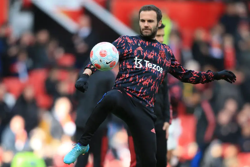 Manchester United midfielder Juan Mata has offers from three Spanish clubs in the summer. (Photo by LINDSEY PARNABY/AFP via Getty Images)