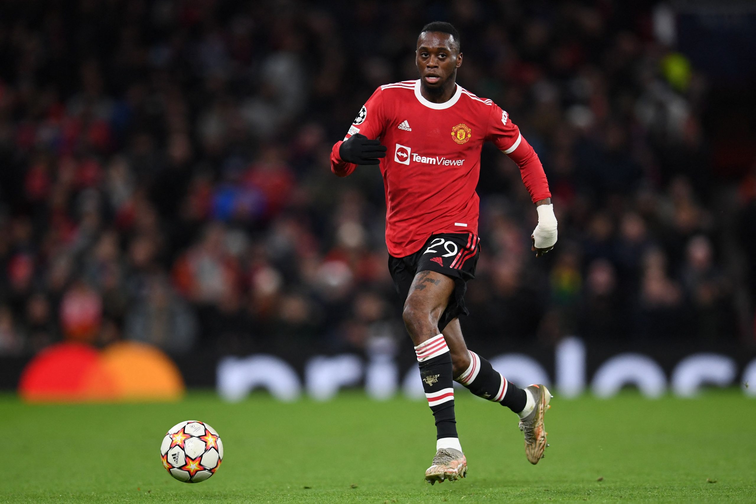 Manchester United defender Aaron Wan-Bissaka. (Photo by PAUL ELLIS/AFP via Getty Images)