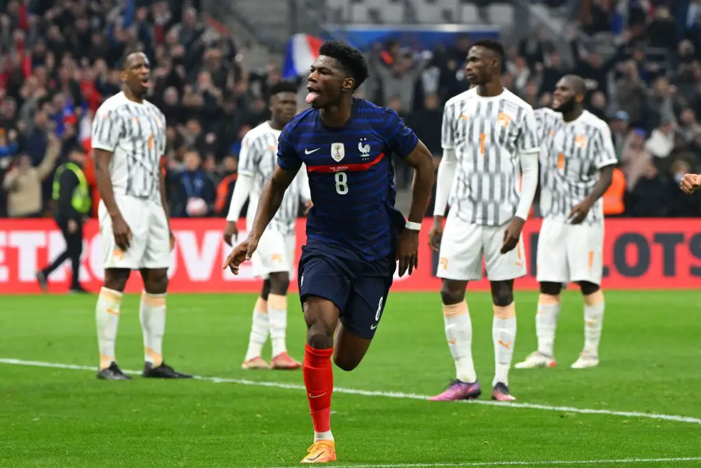Liverpool leading the race ahead of Man Utd for France midfielder Aurelien Tchouameni. (Photo by Nicolas TUCAT / AFP) (Photo by NICOLAS TUCAT/AFP via Getty Images)