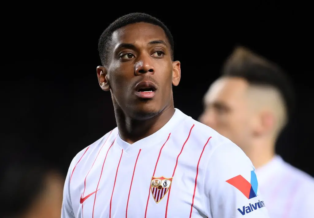 Sevilla president Jose Castro confirms that Anthony Martial will return to Manchester United after his loan spell.  (Photo by David Ramos/Getty Images)