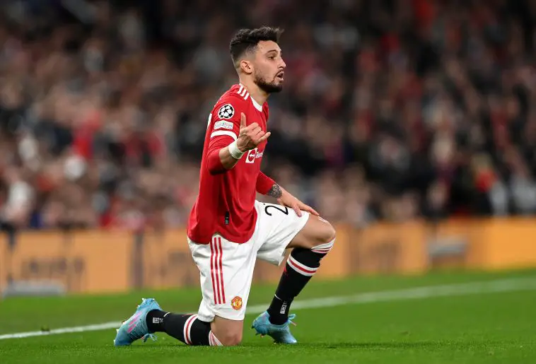 Alex Telles of Manchester United in action against Atletico Madrid. (Photo by Shaun Botterill/Getty Images)