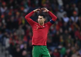 Manchester United star, Cristiano Ronaldo, in action for Portugal.