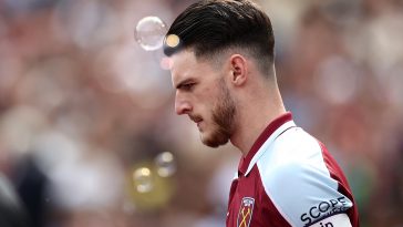 Declan Rice is a star at West Ham United. (Photo by Ryan Pierse/Getty Images)