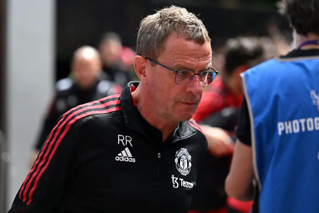 Manchester United interim boss Ralf Manchester United dressing room secrets laid bare as players turn on interim manager Ralf Rangnick and his open criticism. (Photo by JUSTIN TALLIS/AFP via Getty Images)