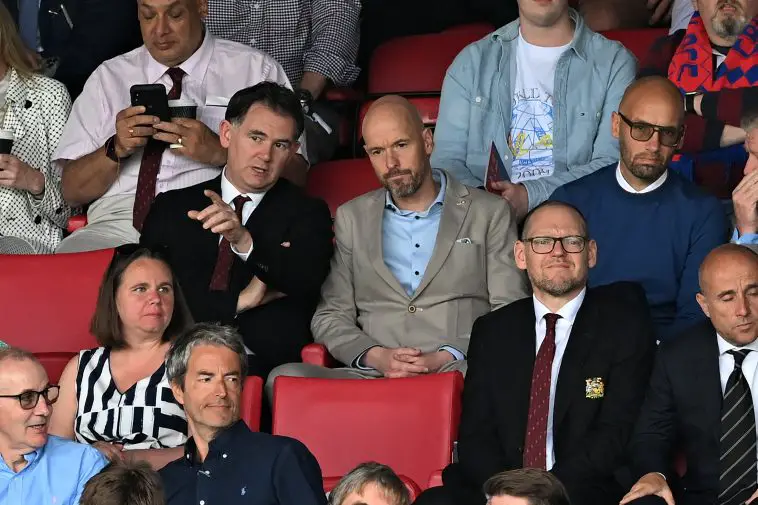 Erik ten Hag watches Manchester United in action against Crystal Palace. (Photo by JUSTIN TALLIS/AFP via Getty Images)