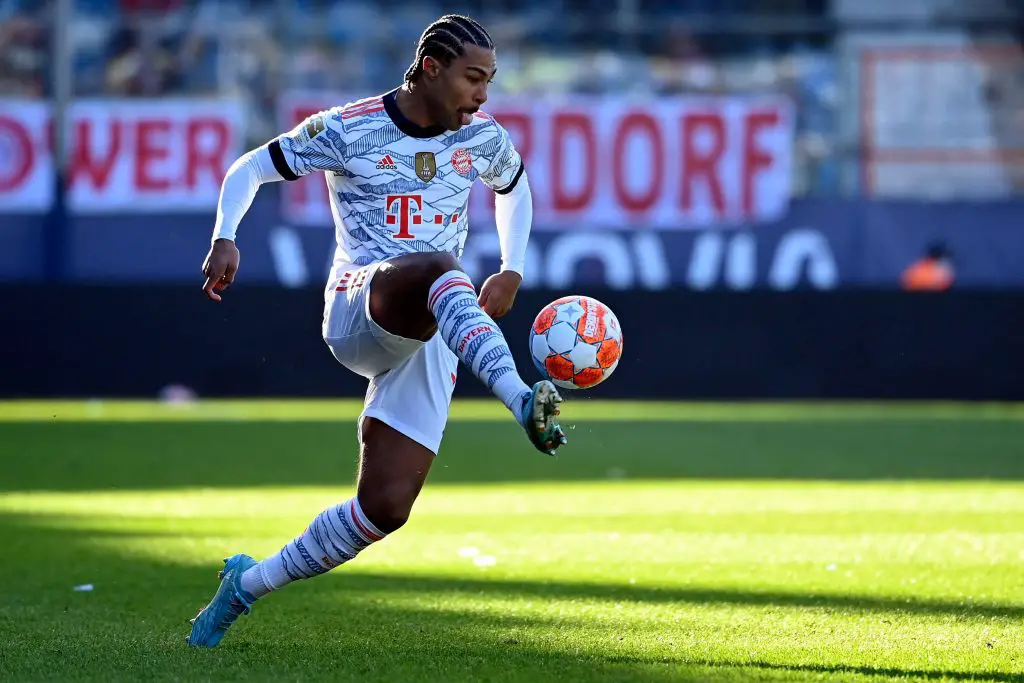 Chelsea join transfer race for Bayern Munich star Serge Gnabry amidst Manchester United interest. (Photo by INA FASSBENDER/AFP via Getty Images)