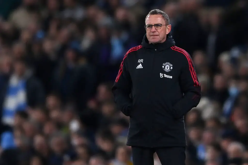 Manchester United interim manager Ralf Rangnick has failed to lead the side into the top four of the Premier League table since taking over. (Photo by Laurence Griffiths/Getty Images)