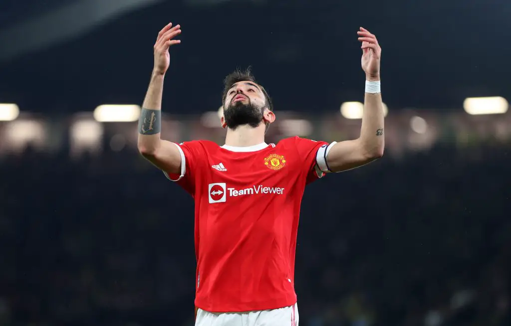 Bruno Fernandes wants Manchester United to win every competition next season.  (Photo by Catherine Ivill/Getty Images)