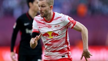 Konrad Laimer of RB Leipzig is wanted by Manchester United. (Photo by Martin Rose/Getty Images)