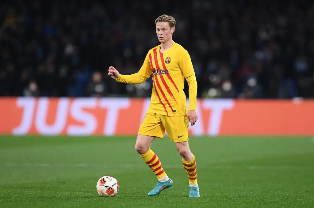 Manchester United make contract offer to Barcelona star Frenkie de Jong. (Photo by Francesco Pecoraro/Getty Images)