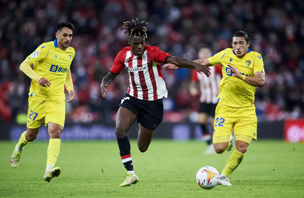 Spanish outfit Athletic Bilbao are confident in retaining their star winger, Nico Williams, amid interest from Manchester United. (Photo by Juan Manuel Serrano Arce/Getty Images)