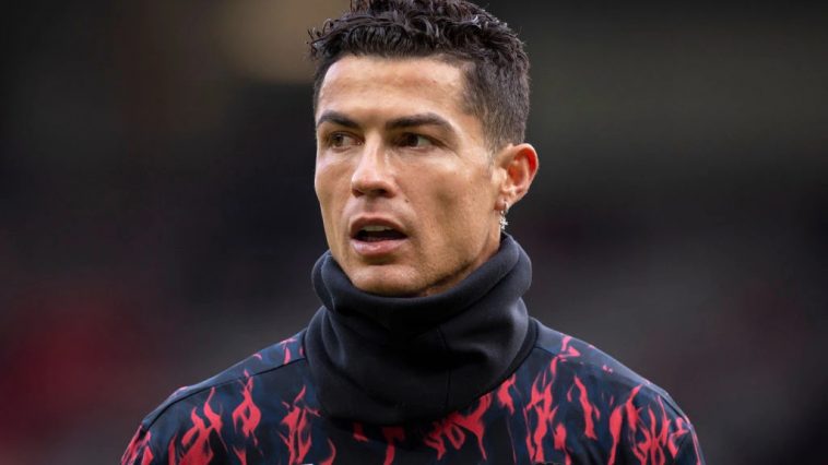Cristiano Ronaldo before a match for Manchester United.