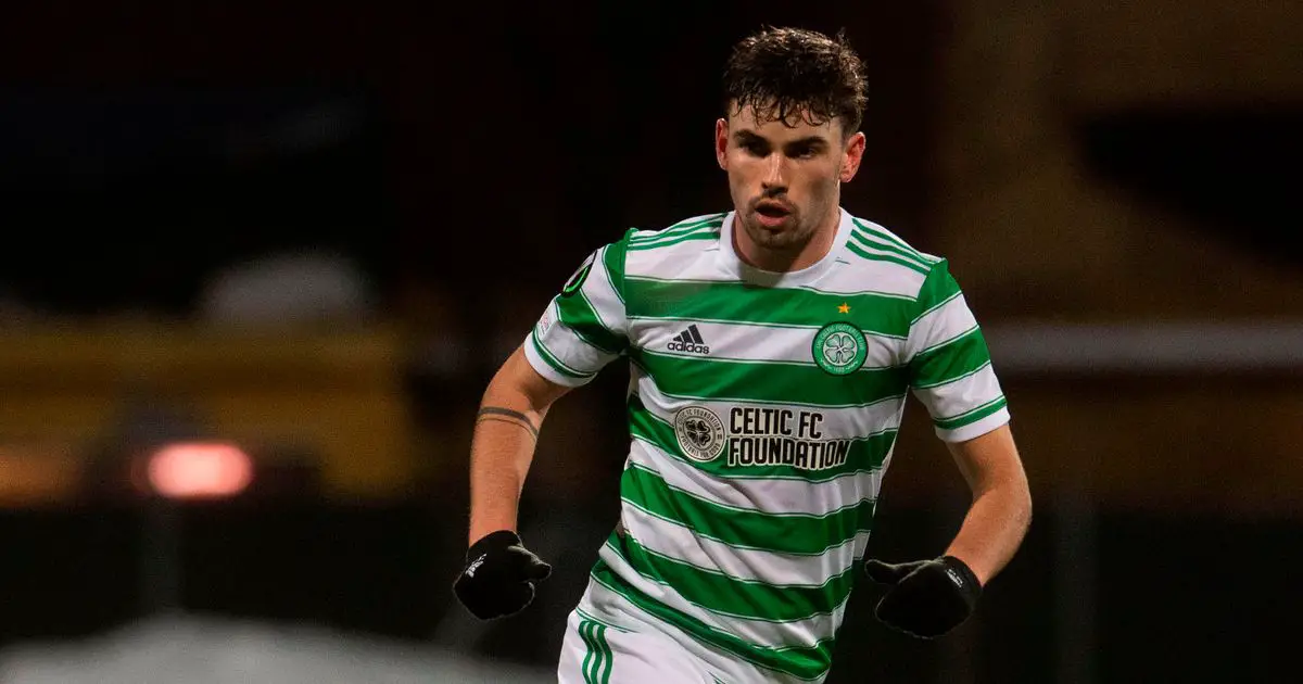 Celtic midfielder and Denmark youth international Matt O'Riley being scouted by Manchester United.