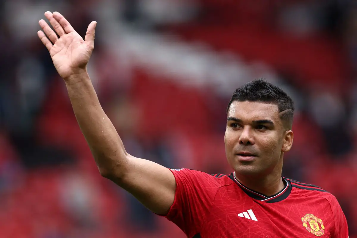 Manchester United midfielder Casemiro was ruled out of action after sustaining a hamstring injury.  (Photo by DARREN STAPLES/AFP via Getty Images)