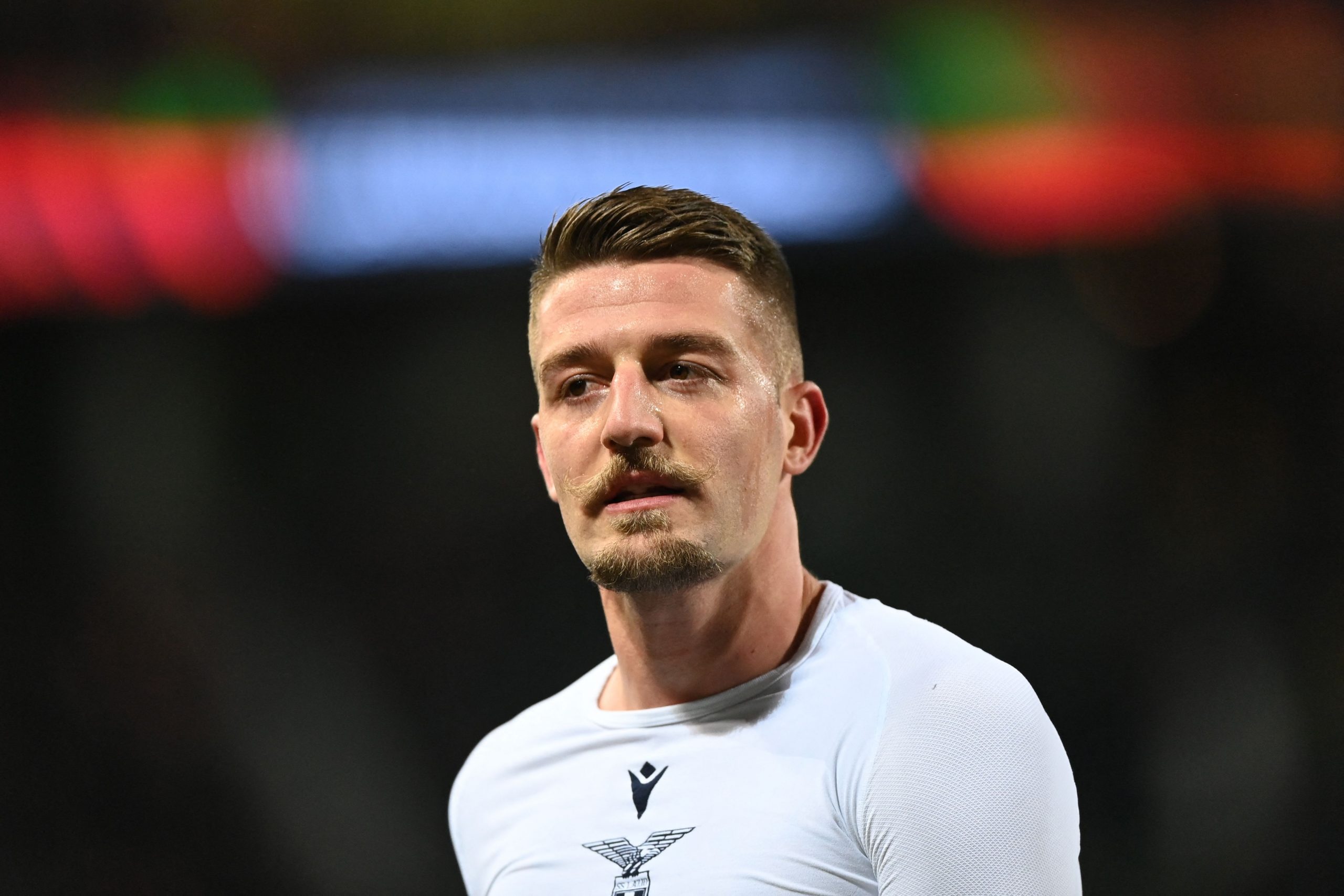 Sergej Milinkovic-Savic after a UEFA Champions League game for Lazio.