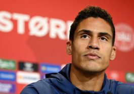Manchester United's Raphael Varane at a press conference for France.