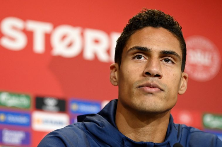 Manchester United's Raphael Varane at a press conference for France.