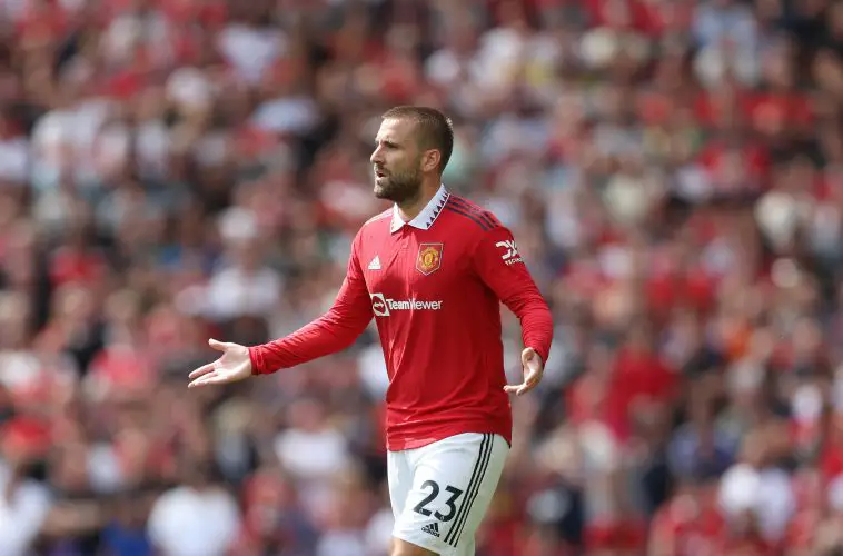 Luke Shaw in action for Manchester United against Brighton and Hove Albion.