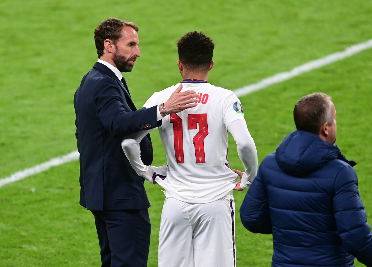 Manchester United forward Jadon Sancho given England hope by manager Gareth Southgate amidst Old Trafford uncertainty . 