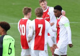 Amourricho van Axel Dongen (R) is one of the brightest prospects at Ajax's youth academy right now.