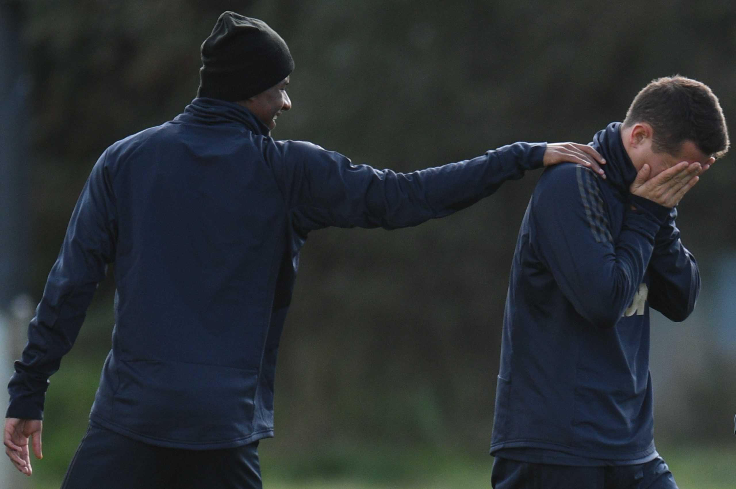 Marcus Rashford with Ander Herrera during their time together at Manchester United.