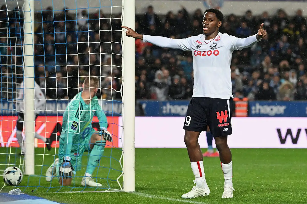 Fabrizio Romano believes Jonathan David would be a good signing for Manchester United. (Photo by PATRICK HERTZOG / AFP) (Photo by PATRICK HERTZOG/AFP via Getty Images)