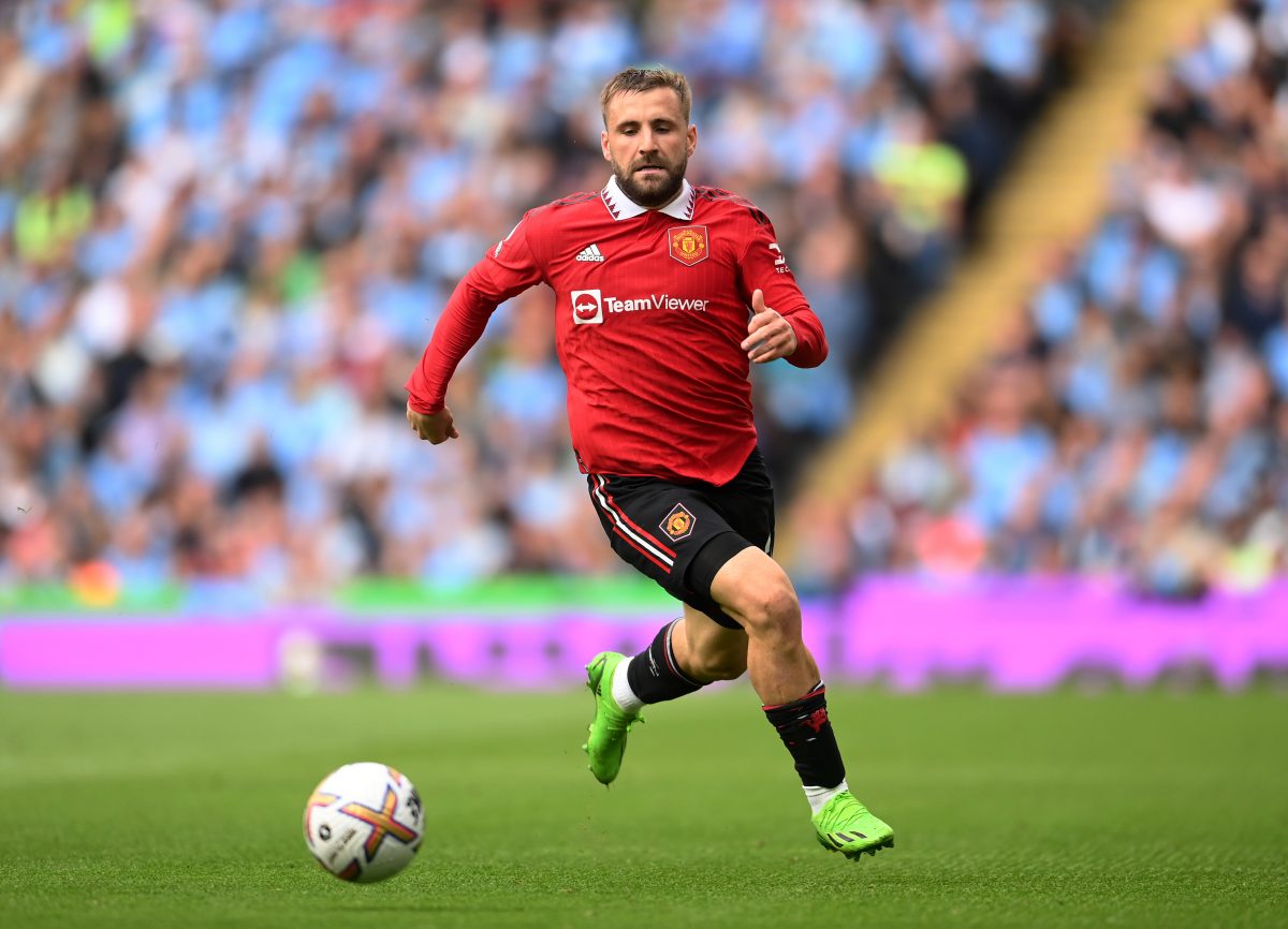 Luke Shaw explains what Erik ten Hag wants from Manchester United full-backs. (Photo by Laurence Griffiths/Getty Images)
