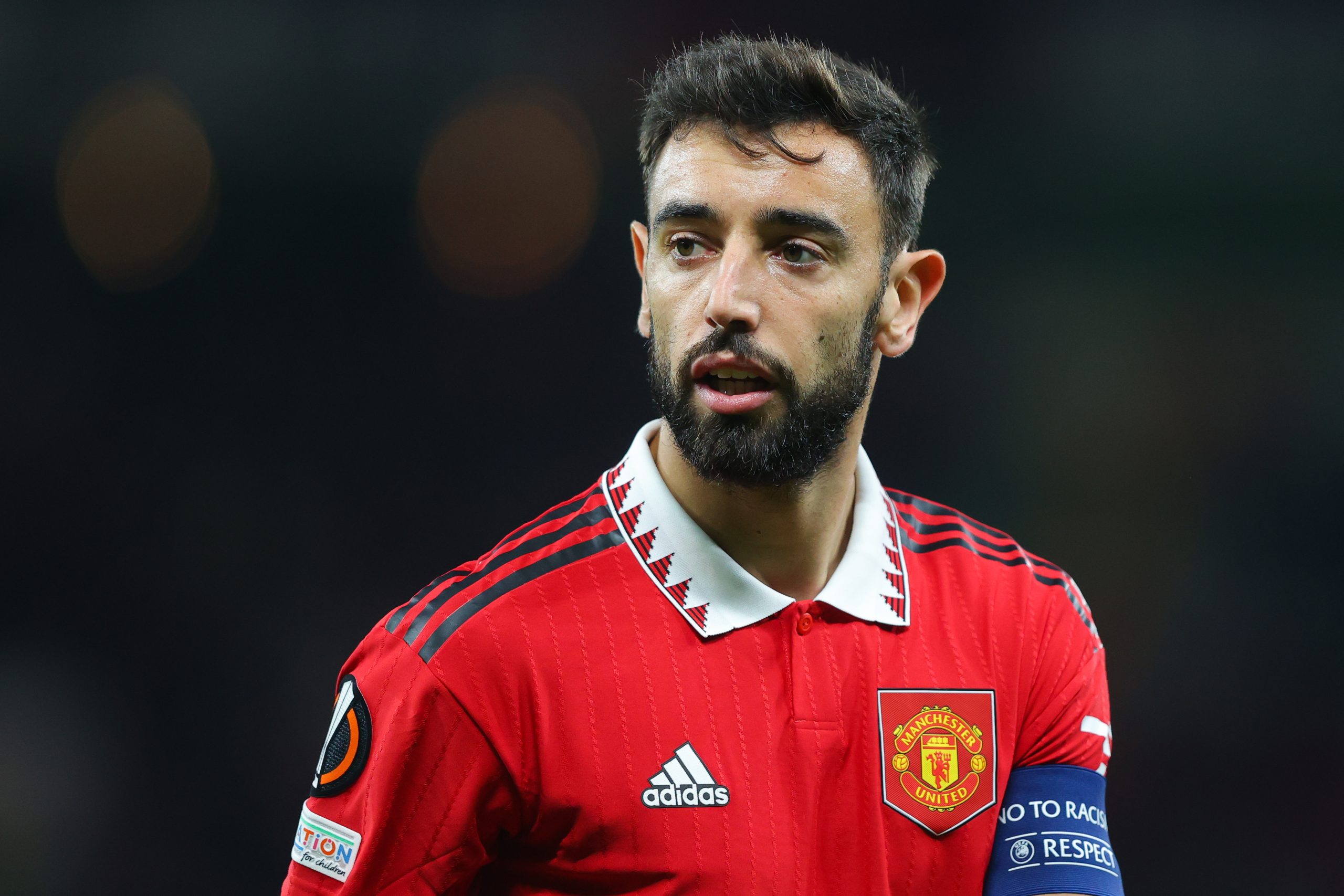  Bruno Fernandes to miss the game against Aston Villa next weekend due to suspension. (Photo by James Gill/Getty Images)