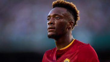 Tammy Abraham of AS Roma looks on during the UEFA Europa League group C match between Real Betis and AS Roma at Estadio Benito Villamarin on October 13, 2022 in Seville, Spain