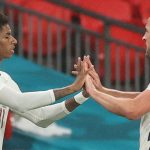 Harry Kane with Marcus Rashford for England at Euros 2020