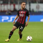 Sergino Dest of AC Milan in action during the UEFA Champions League group E match between AC Milan and Chelsea FC at Giuseppe Meazza Stadium on October 11, 2022 in Milan, Italy