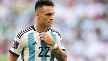 Lautaro Martinez of Argentina during the FIFA World Cup Qatar 2022 Group C match between Argentina and Saudi Arabia at Lusail Stadium on November 22, 2022 in Lusail City, Qatar