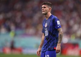 Christian Pulisic of United States looks on during the FIFA World Cup Qatar 2022 Group B match between England and USA at Al Bayt Stadium on November 25, 2022 in Al Khor, Qatar.