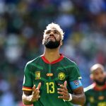 Cameroon's forward #13 Eric Maxim Choupo-Moting reacts after a missed opportunity during the Qatar 2022 World Cup Group G football match between Switzerland and Cameroon at the Al-Janoub Stadium in Al-Wakrah, south of Doha on November 24, 2022