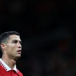 Cristiano Ronaldo of Manchester United looks on during the UEFA Europa League group E match between Manchester United and Sheriff Tiraspol at Old Trafford on October 27, 2022 in Manchester, England.