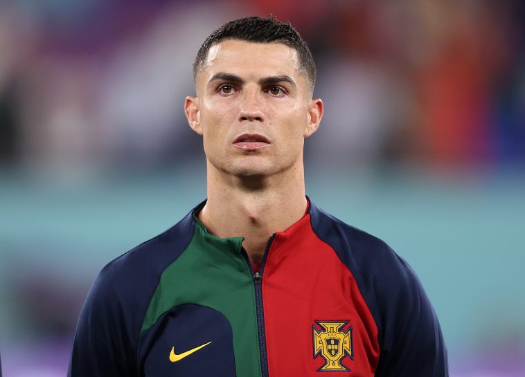 Cristiano Ronaldo of Portugal looks on during the FIFA World Cup Qatar 2022 Group H match between Portugal and Ghana at Stadium 974 on November 24, 2022 in Doha, Qatar.