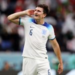 Harry Maguire of England celebrates after the team's victory during the FIFA World Cup Qatar 2022 Round of 16 match between England and Senegal at Al Bayt Stadium on December 04, 2022 in Al Khor, Qatar.