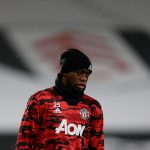Manchester United's English defender Aaron Wan-Bissaka warms up for the English Premier League football match between Fulham and Manchester United at Craven Cottage in London on January 20, 2021.