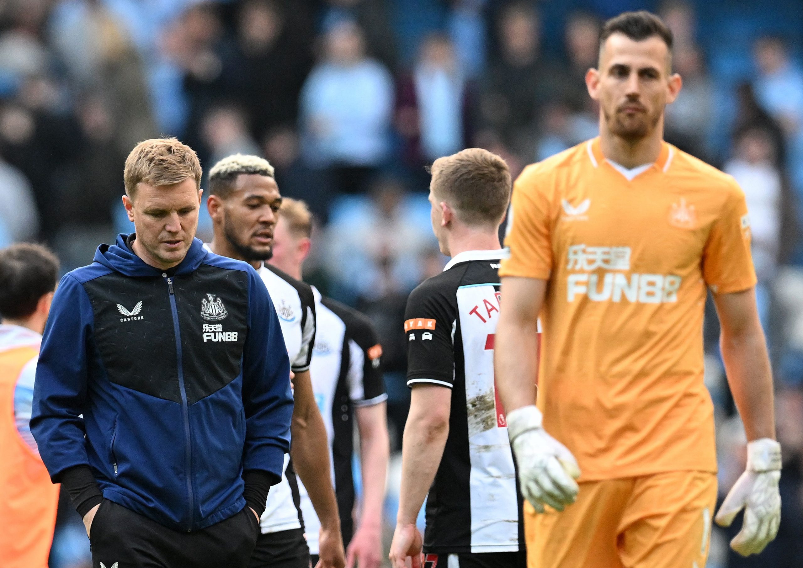 Newcastle United's Martin Dubravka is on loan at Manchester United. (Photo by PAUL ELLIS/AFP via Getty Images)