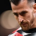 Manchester United's Slovakian goalkeeper Martin Dubravka reacts during the warm up prior to the English Premier League football match between Manchester United and Tottenham Hotspur at Old Trafford in Manchester, north west England, on October 19, 2022.