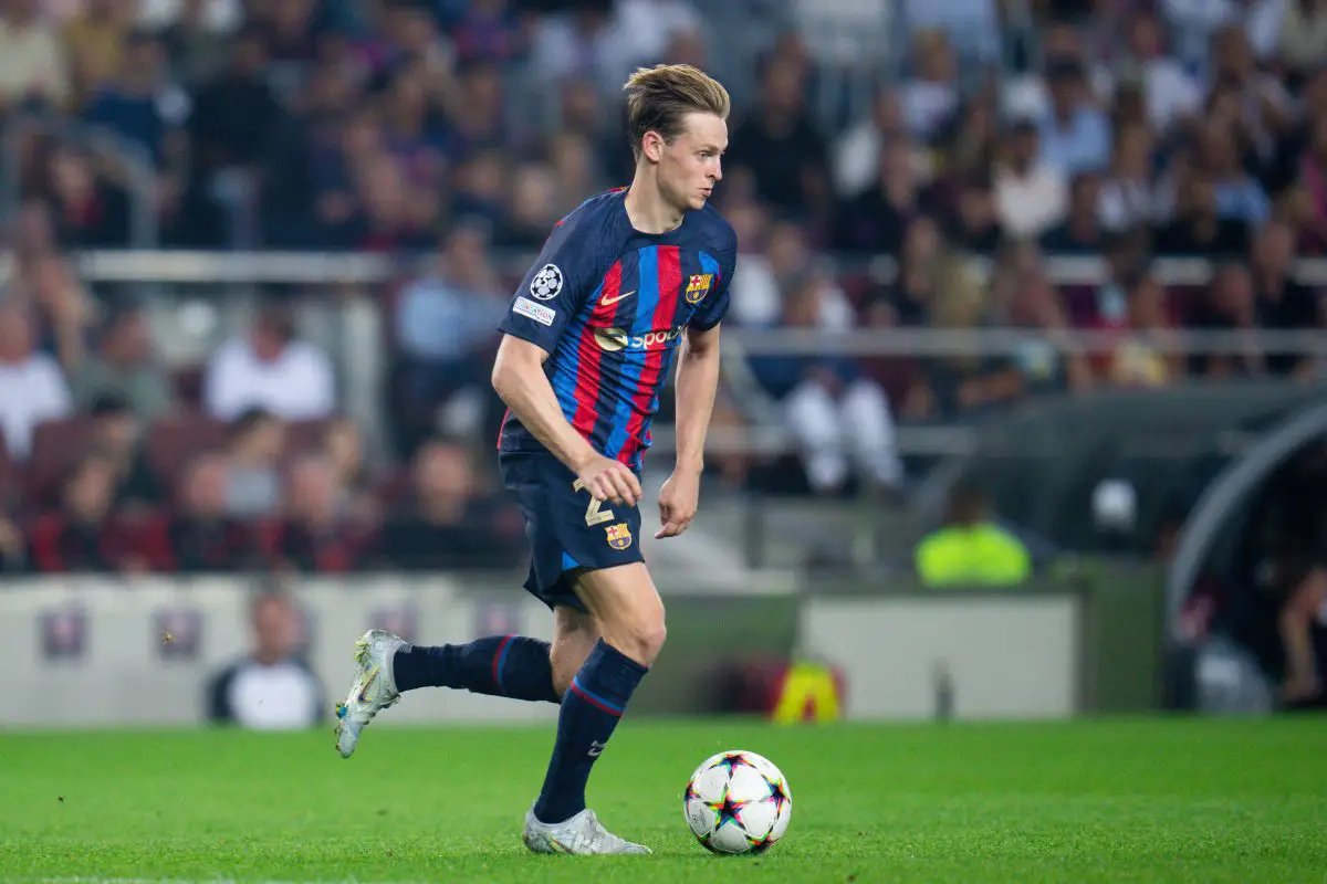 Transfer News: Manchester United have hit another roadblock in their pursuit of Frenkie de Jong. (Photo by Aitor Alcalde/Getty Images)