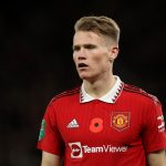 Scott McTominay of Manchester United looks on during the Carabao Cup Third Round match between Manchester United and Aston Villa at Old Trafford on November 10, 2022 in Manchester, England