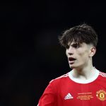 Alejandro Garnacho Ferreyra in action during the FA Youth Cup Final match between Manchester United and Nottingham Forest at Old Trafford on May 11, 2022 in Manchester, England.