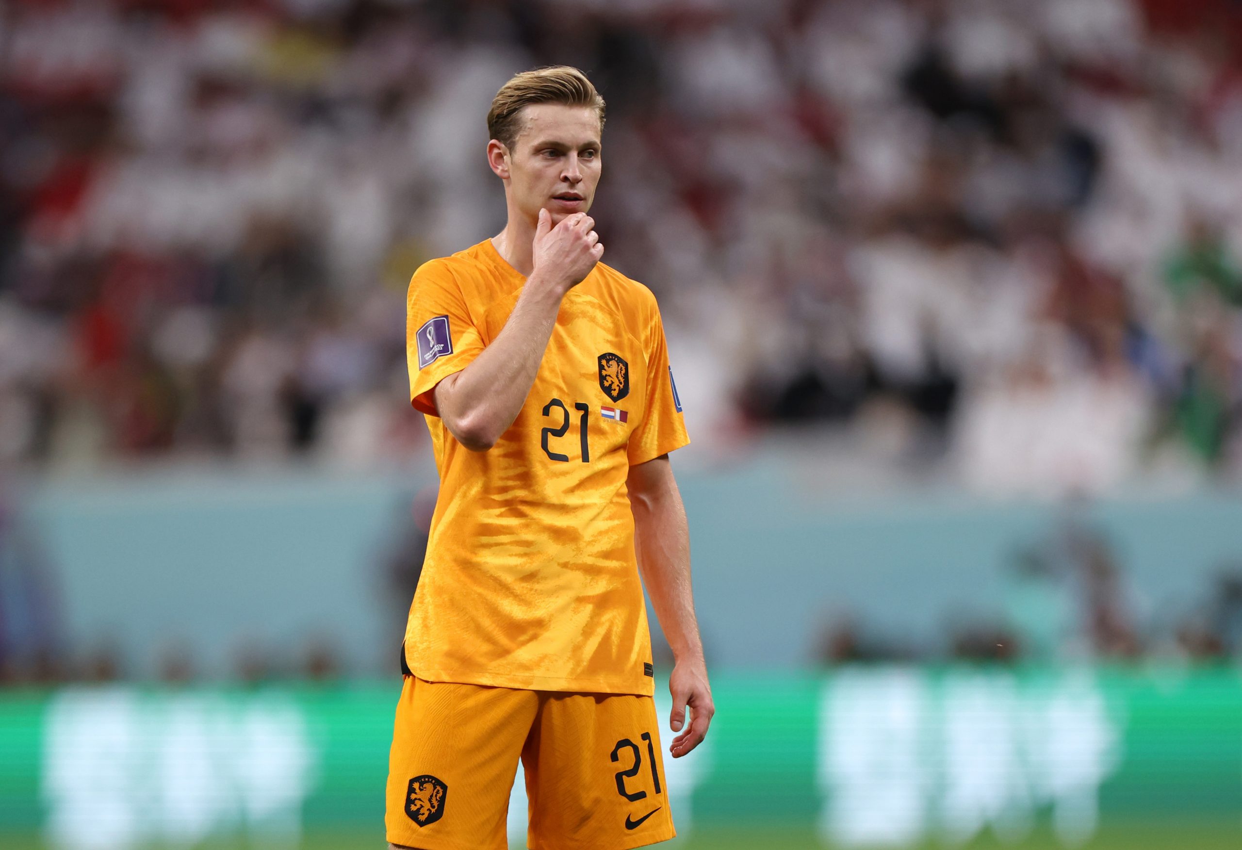 Frenkie de Jong of Netherlands during the FIFA World Cup Qatar 2022 Group A match between Netherlands and Qatar at Al Bayt Stadium on November 29, 2022 in Al Khor, Qatar