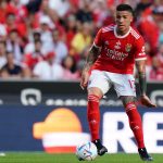 Enzo Fernandez of SL Benfica in action during the Eusebio Cup match between SL Benfica and Newcastle United at Estadio da Luz on July 26, 2022 in Lisbon, Portugal.