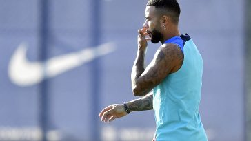 Barcelona's Dutch forward Memphis Depay attends a training session at the Joan Gamper training ground in Sant Joan Despi, near Barcelona on August 6, 2022