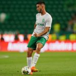 Goncalo Inacio of Sporting CPin action during the Cinco Violinos Trophy match between Sporting CP and Sevilla FC at Estadio Jose Alvalade on July 24, 2022 in Lisbon, Portugal