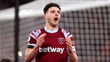 Manchester United believed to be out of West Ham United captain Declan Rice race.