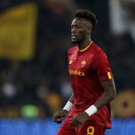 Tammy Abraham of AS Roma looks on during the Serie A match between AS Roma and Empoli FC at Stadio Olimpico on February 04, 2023 in Rome, Italy.