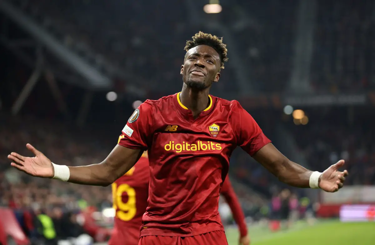 AS Roma striker Tammy Abraham being scouted by Manchester United. 